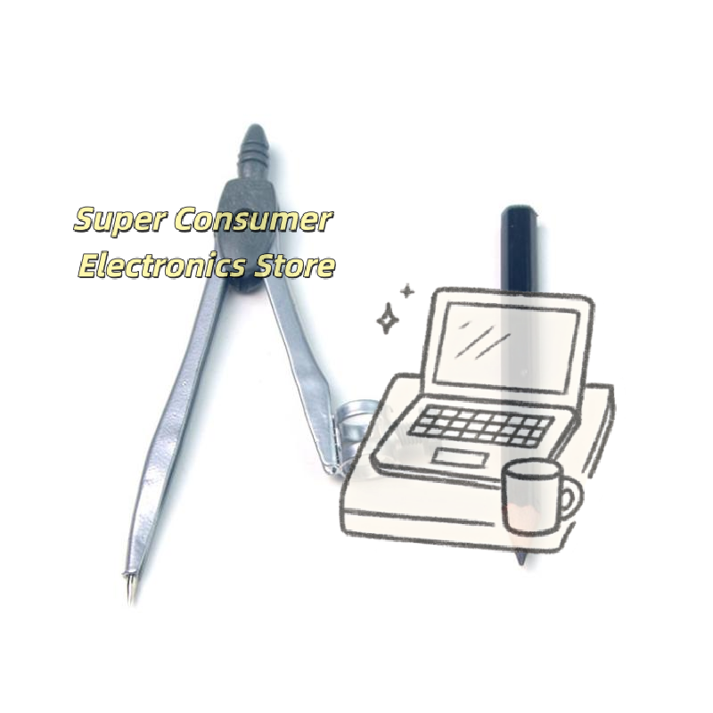 Math Geometry Set With Compass - Metal Locking Compass Set Anti-Slip Precision