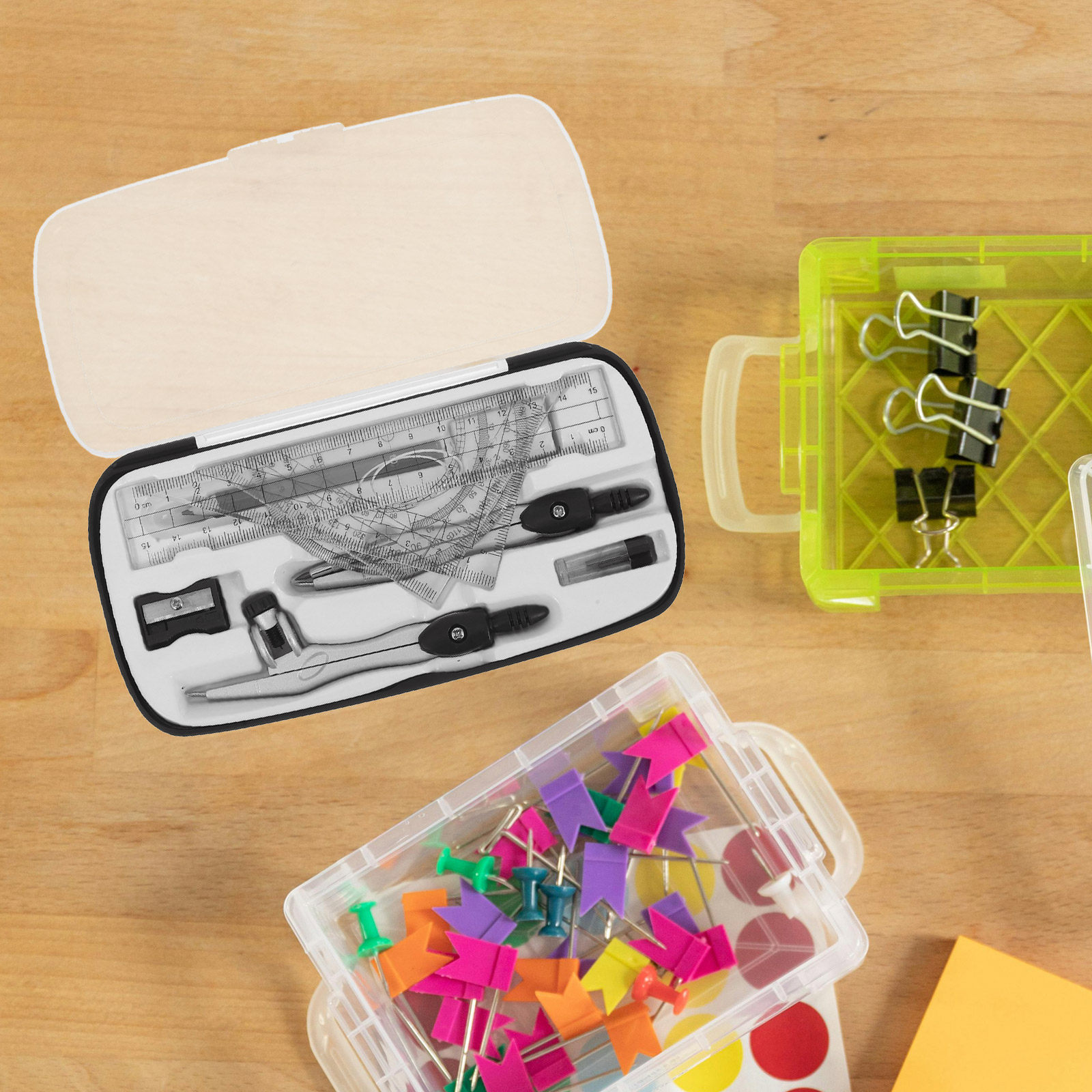 1Set Geometry Drawing Set with - Math Geometry Set With Compass recension och pris