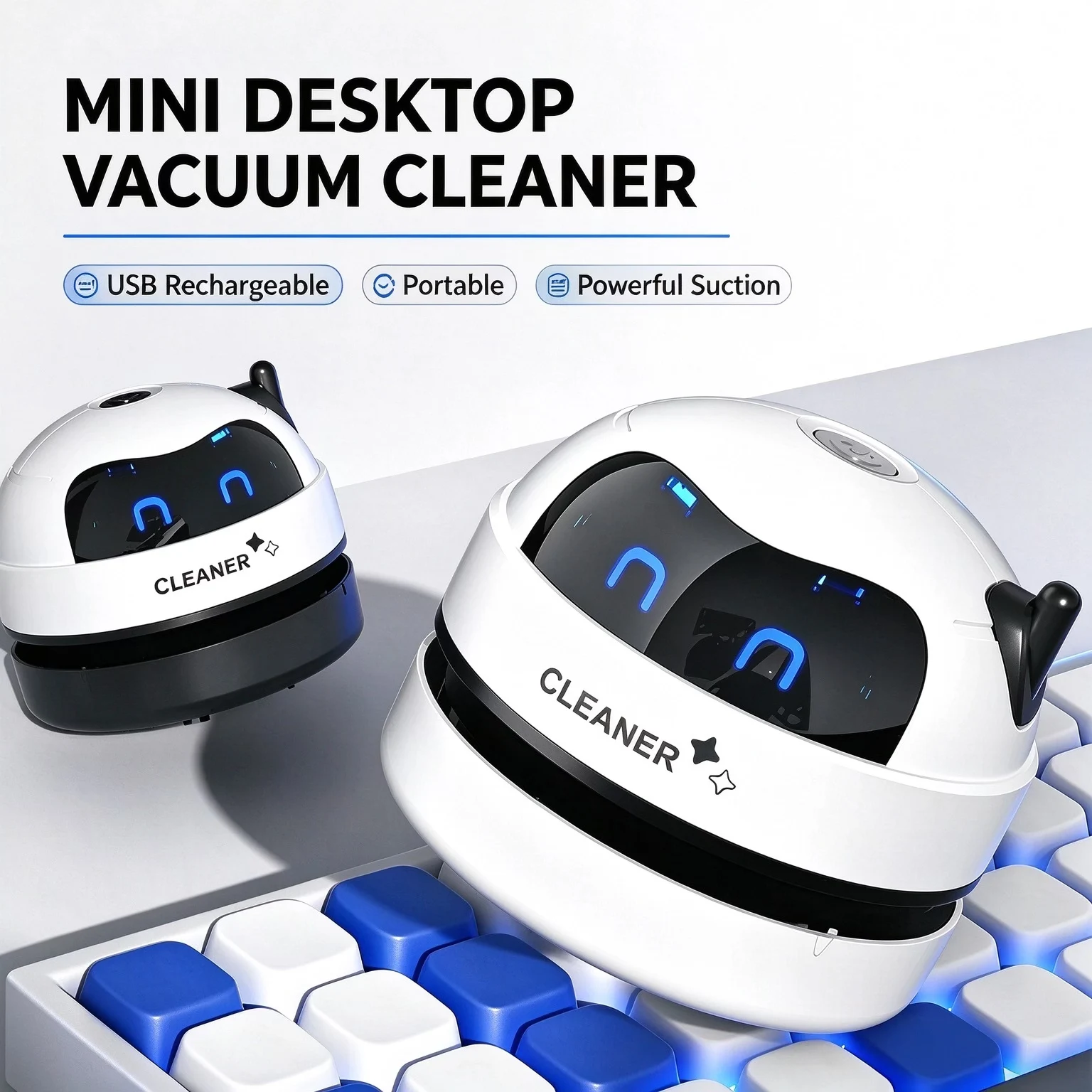 Portable Mini Desktop Vacuum C - Mini Desktop Vacuum Cleaner For Eraser Dust recension och pris