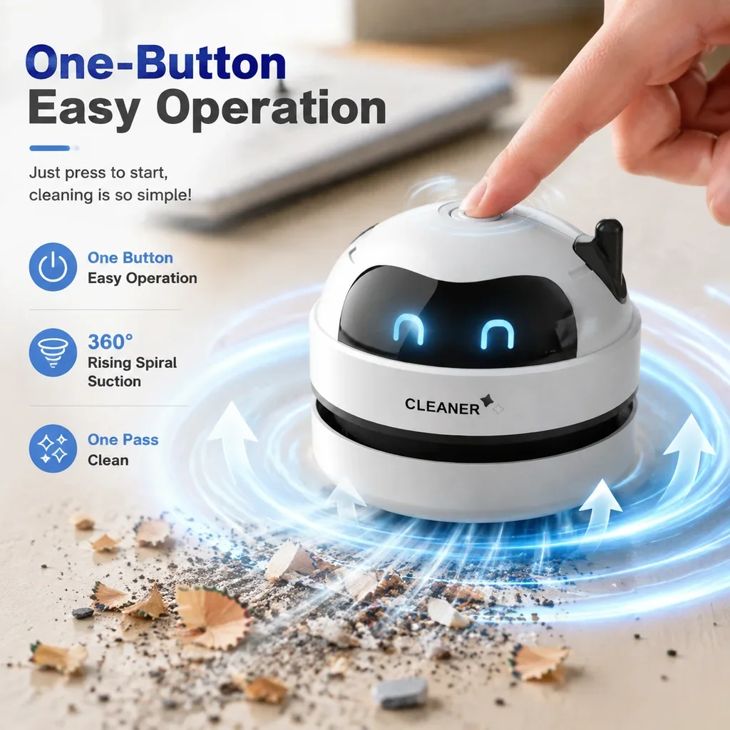 Portable Mini Desktop Vacuum C - Mini Desktop Vacuum Cleaner For Eraser Dust recension och pris